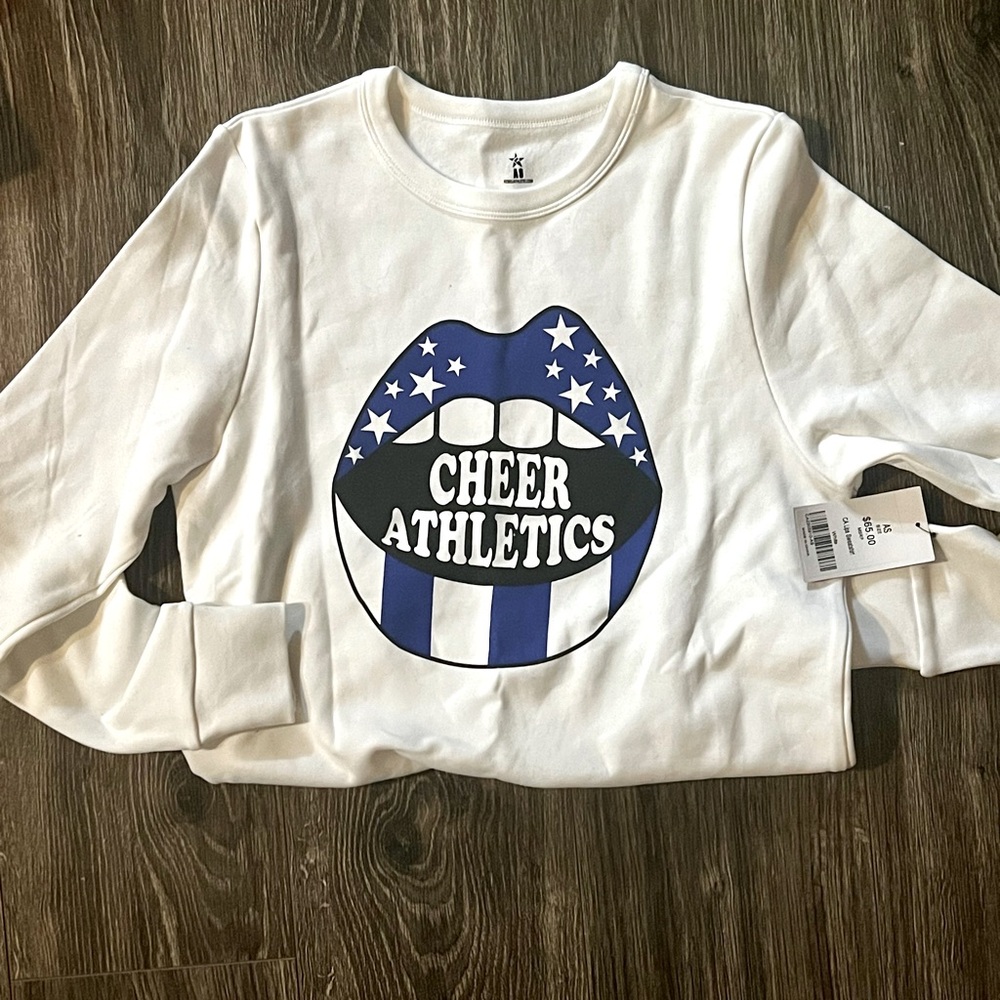 BNWT, Cheer Athletics Crew Sweatshirt, White, Adult Small 💙🤍